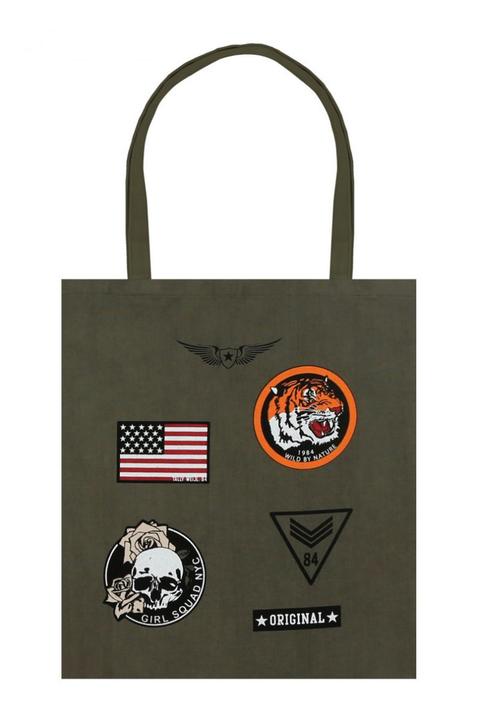 Shopping Bag In Tela Cachi Con Patch