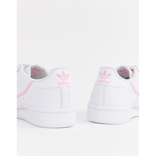 adidas originals white and pink continental 80 trainers