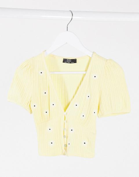 bershka yellow top