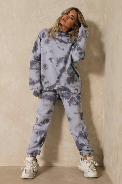 Womens Oversized Tie Dye Joggers Blue