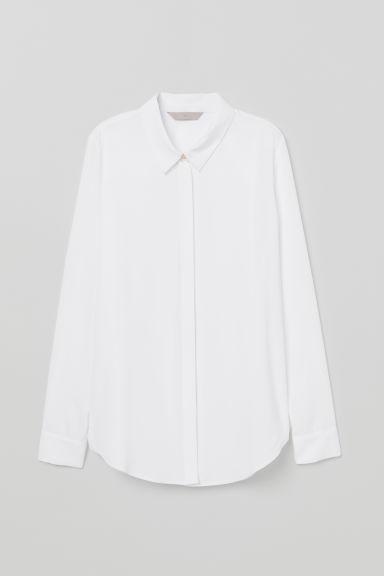 H & M - Camicetta A Maniche Lunghe - Bianco