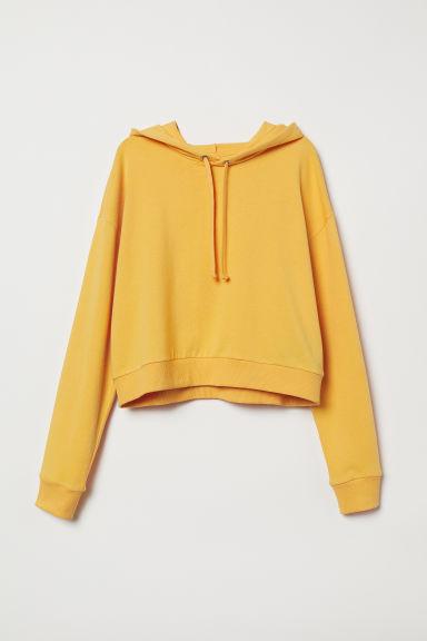 H & M - Short Hooded Top - Yellow