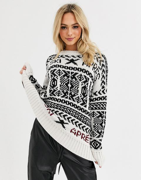 Asos Design Mono Oversized Ski Jumper-multi