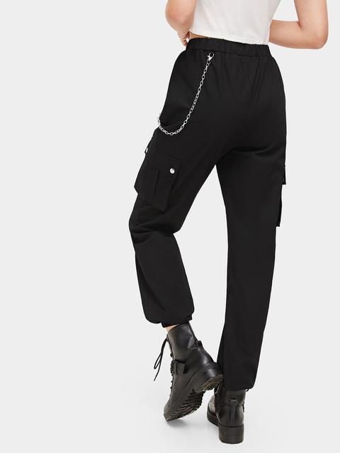 Pantaloni A Lanterna Con Tasca Laterale Con Catena from Romwe on 21 Buttons