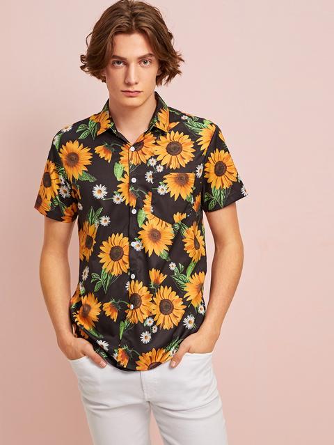 sunflower print shirt