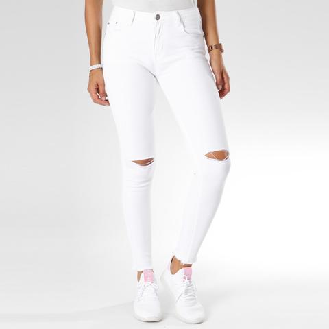 jean skinny blanc femme