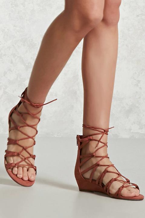 Lace-up Wedge Sandals