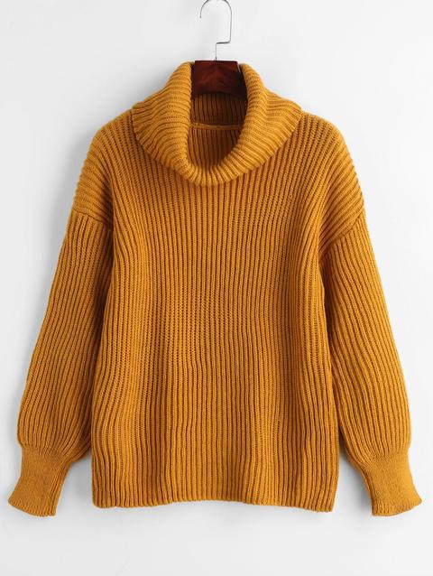 Maglione Pullover In Tinta Unita Con Collo Alto