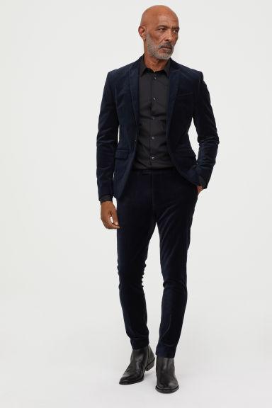 Men's Super Skinny Navy Suit Trousers | Boohoo UK