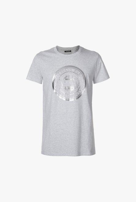 Camiseta De Algodón Con Medallón De Balmain Estampado