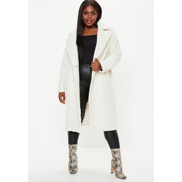 plus size cream coat