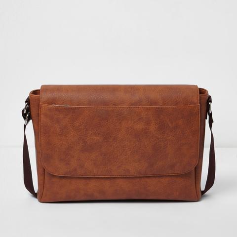 Brown Foldover Satchel Bag