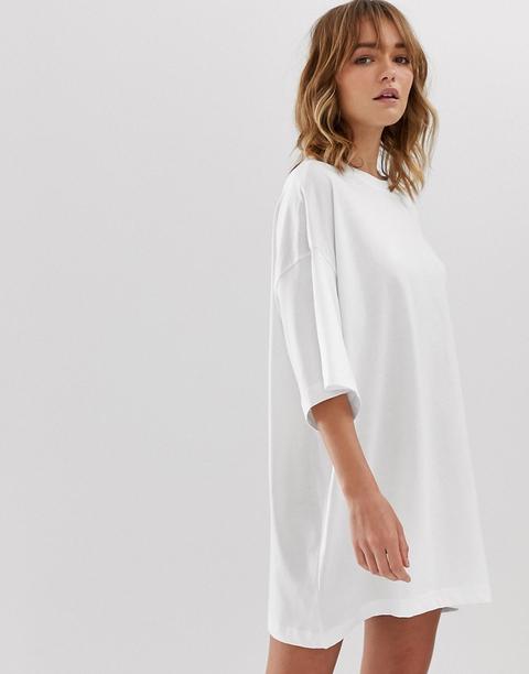 Weekday - Huge - Vestito T-shirt Bianco - Bianco