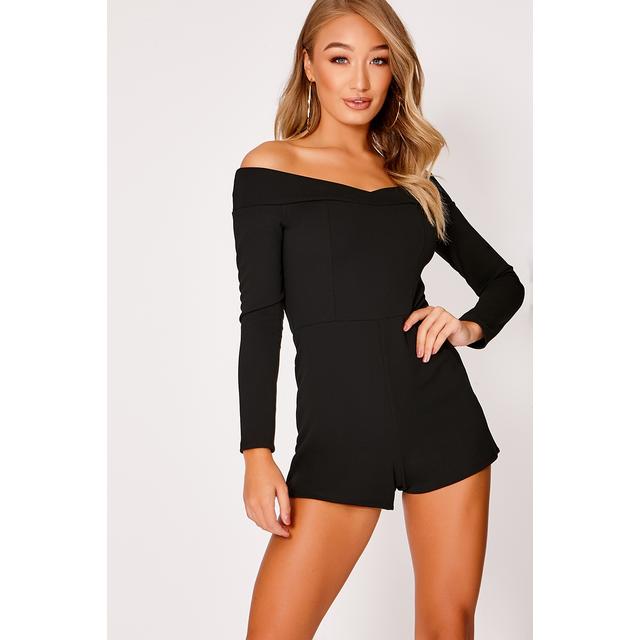 long sleeve bardot playsuit