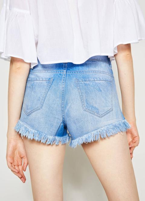 Shorts Di Jeans A Vita Alta