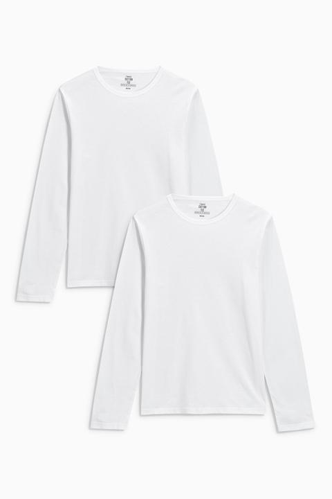 Mens Next White Long Sleeve T