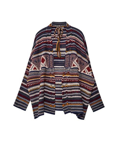 Chaqueta Jacquard Pompón