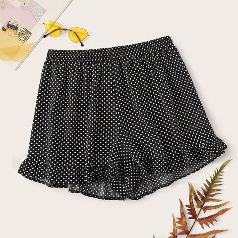 Shorts Bajo Fruncido De Lunares-grande