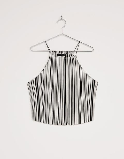 Top Plisado Rayas Cuello Halter