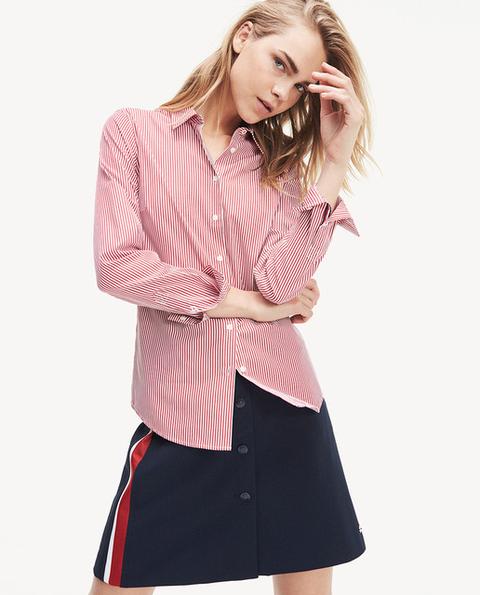 Tommy Hilfiger - Camisa Mujer Rayas Roja from El Ingles on 21 Buttons
