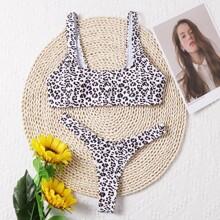 Bañador Bikini Tanga De Leopardo