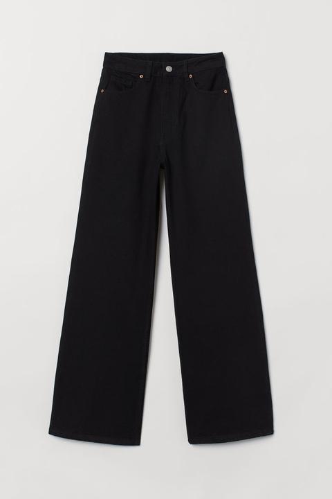 H & M - Wide High Jeans - Black