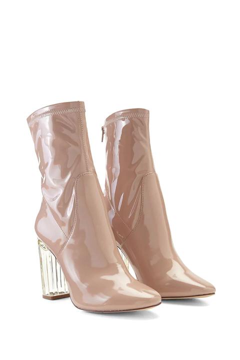 Lucite Heel Ankle Boots