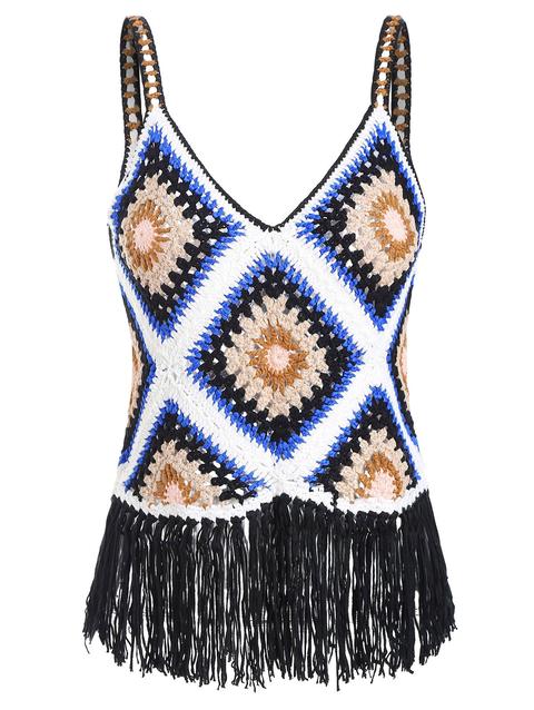 Crochet Knit Sleeveless Cover Up Top