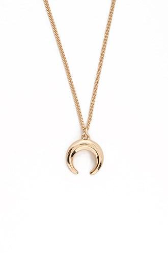 Forever 21 Crescent Moon Charm Necklace Gold