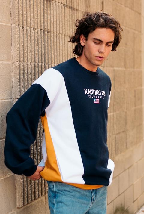 Sudadera "california" Marino/mostaza