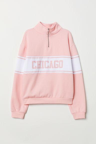 H & M - Sudadera Con Cuello - Rosa