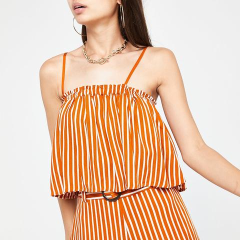 Rust Stripe Crop Cami Top
