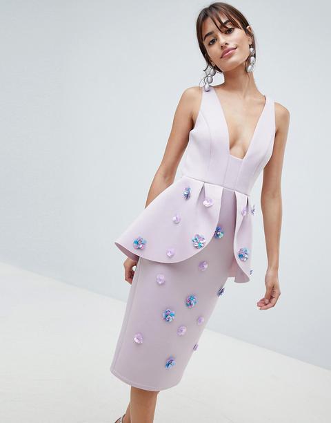 Vestido De Tubo De Neopreno Con Adornos De Asos Design