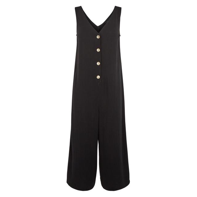 new look black linen jumpsuit