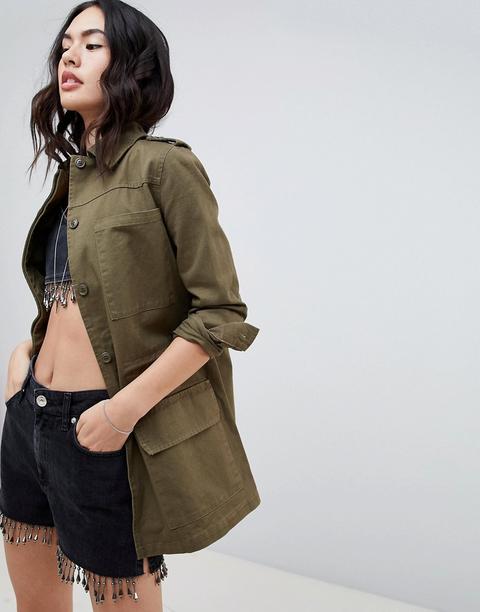 Missguided - Giacca Multitasche - Verde