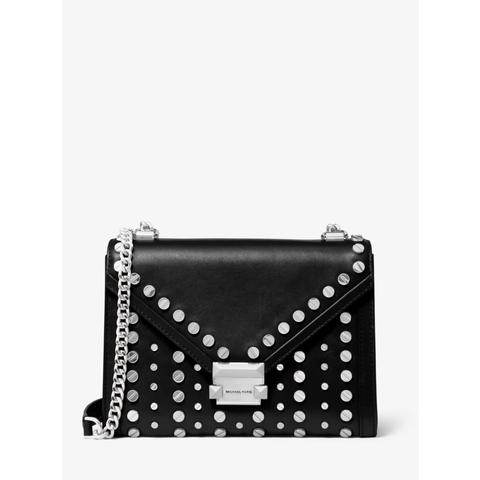 Bolso De Hombro Whitney Grande Transformable De Piel Con Tachuelas