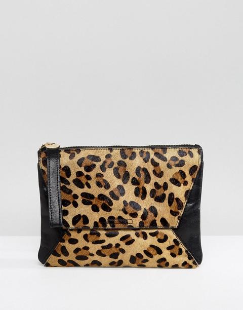 Clutch Con Estampado De Leopardo De Oasis