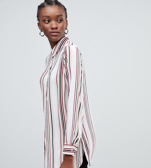 New Look - Bluse Mit Gestreiftem Kragen - Weiß