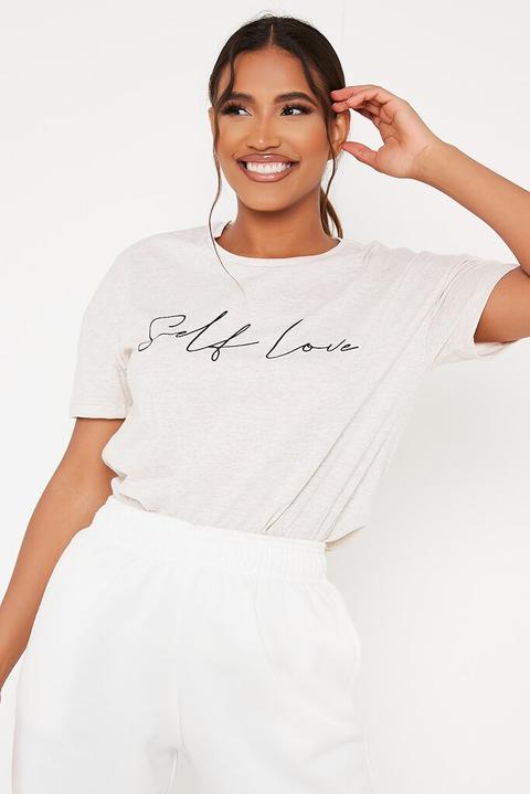 Oatmeal Oversized Self Love T, Beige