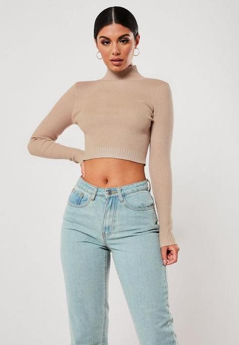 camel high neck top