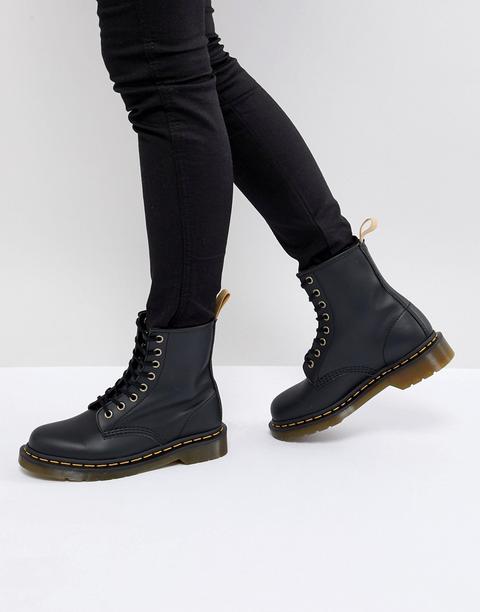 Dr Martens - Vegane Schnürstiefel Mit 8 Ösen - Schwarz