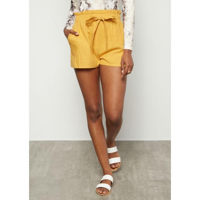 mustard paperbag shorts
