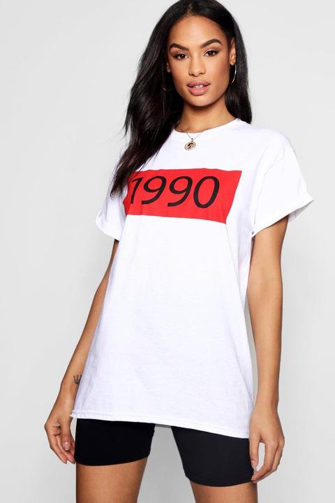 T-shirt Con Scritta 1990