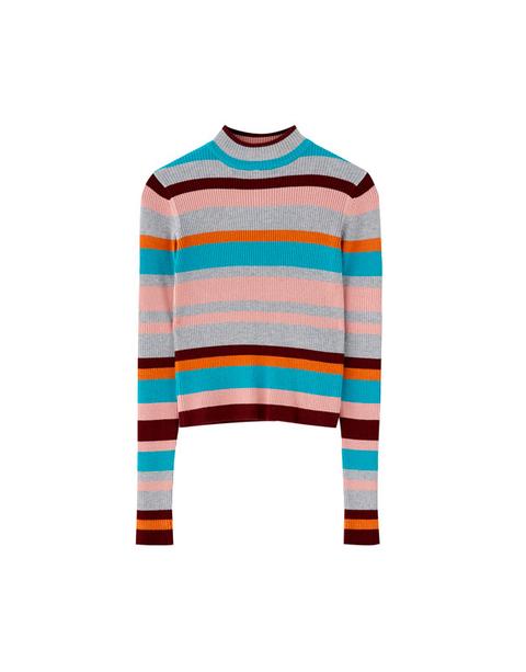 Maglia A Collo Alto A Costine