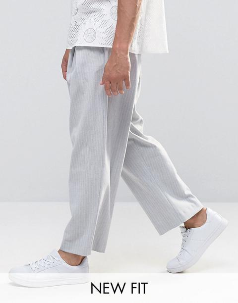 Pantalones Capri Anchos Con Rayas Finas De Asos