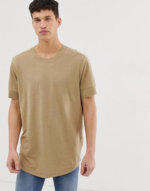 Camiseta Larga Y Extragrande En Beis De Jack & Jones Originals