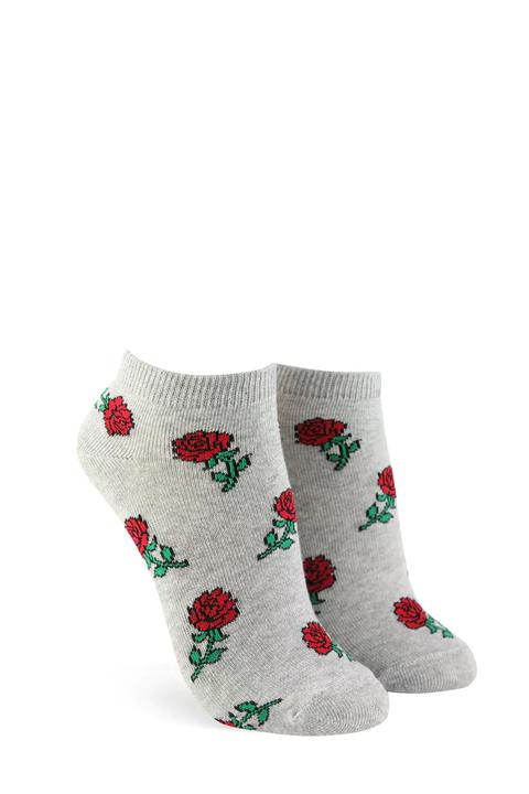 Rose Graphic Ankle Socks