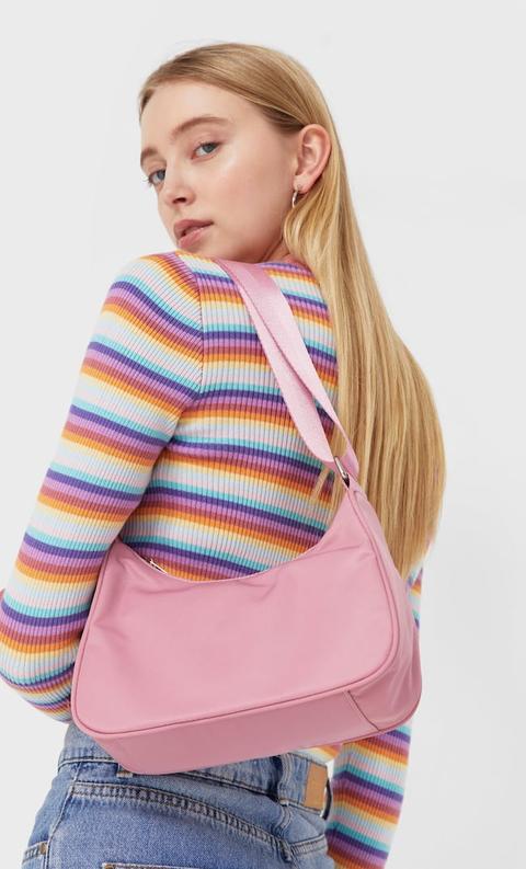 Stradivarius Sac À Bandoulière En Tissu Femme Rose Pâle 103