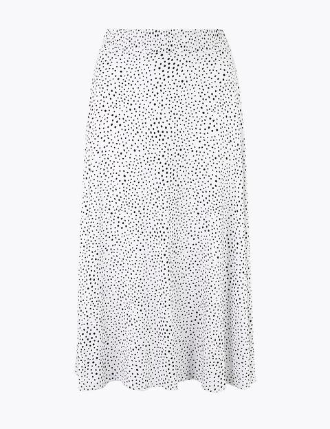 Jersey Printed Polka Dot Slip Skirt