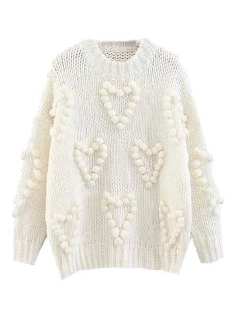 pom heart sweater